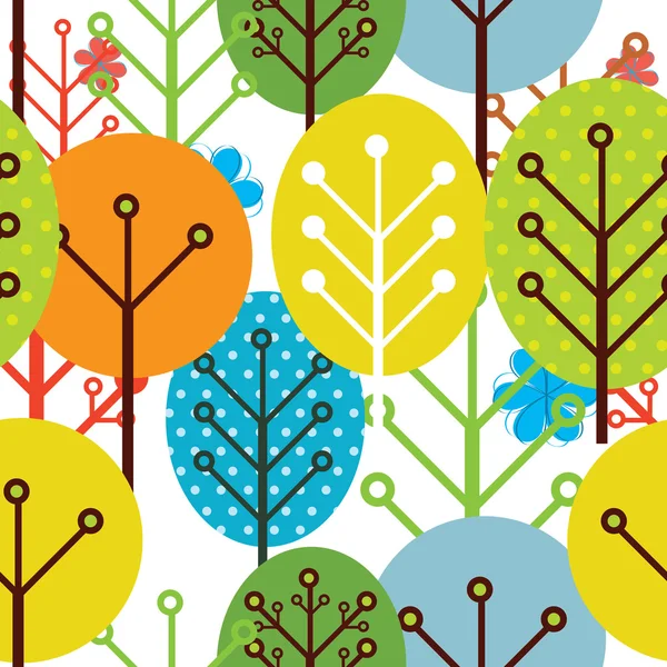 Seamless pattern of trees — Stock Vector