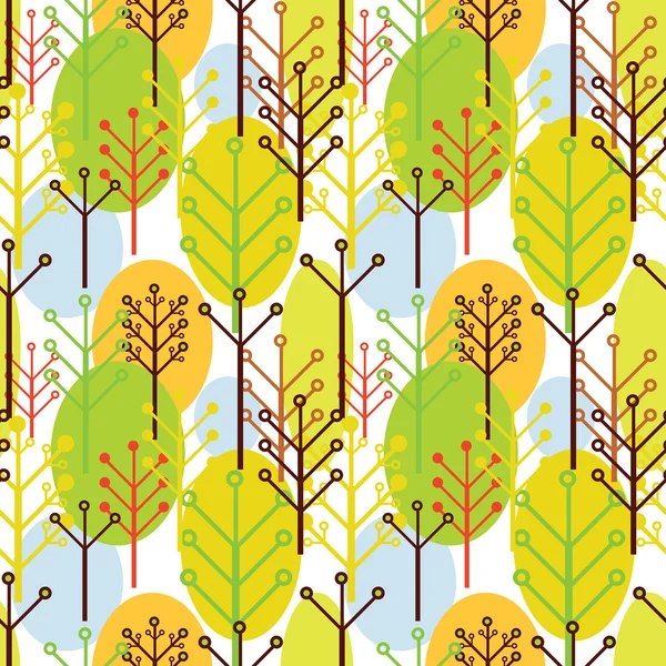 Seamless pattern of trees — Stock Vector