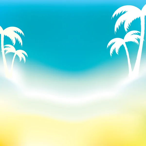 Abstrakt bakgrund av havet och palmer — Stock vektor