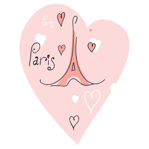 Ilustración vectorial Me encanta París — Vector de stock