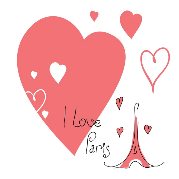 Illustrazione vettoriale I love paris — Vettoriale Stock