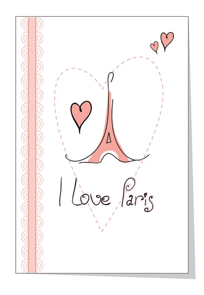 Ilustración vectorial Me encanta París — Vector de stock