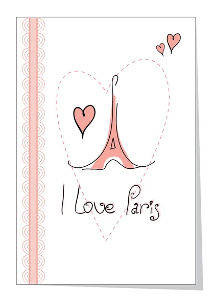 Illustrazione vettoriale I love paris — Vettoriale Stock