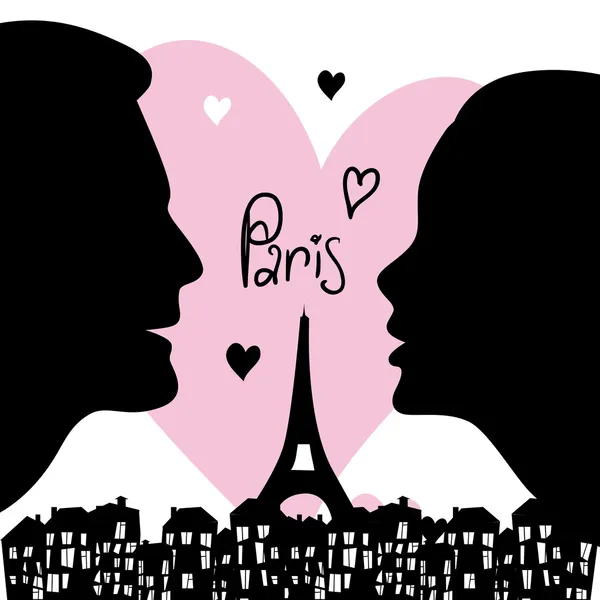 Illustration vectorielle des silhouettes de la ville de Paris — Image vectorielle