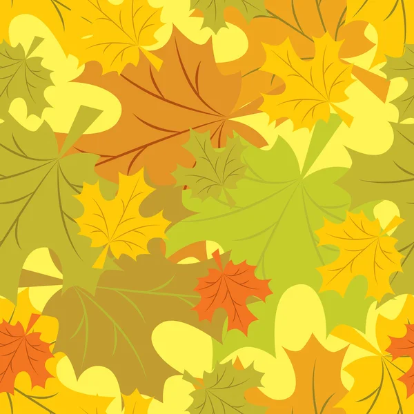 Seamless pattern of autumn leaves — Stock Vector