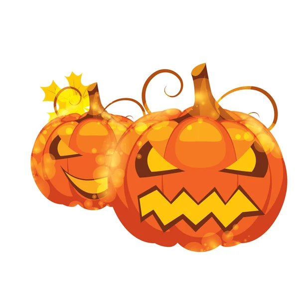 Illustrazione vettoriale di zucche di Halloween su sfondo bianco — Vettoriale Stock