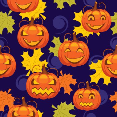 Seamless pattern of Halloween clipart