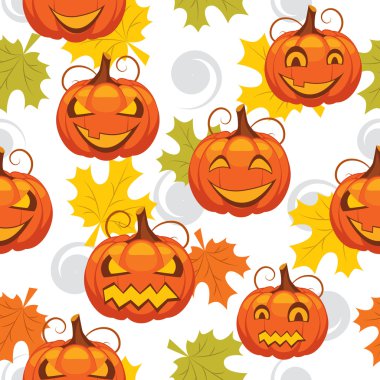 Seamless pattern of Halloween clipart