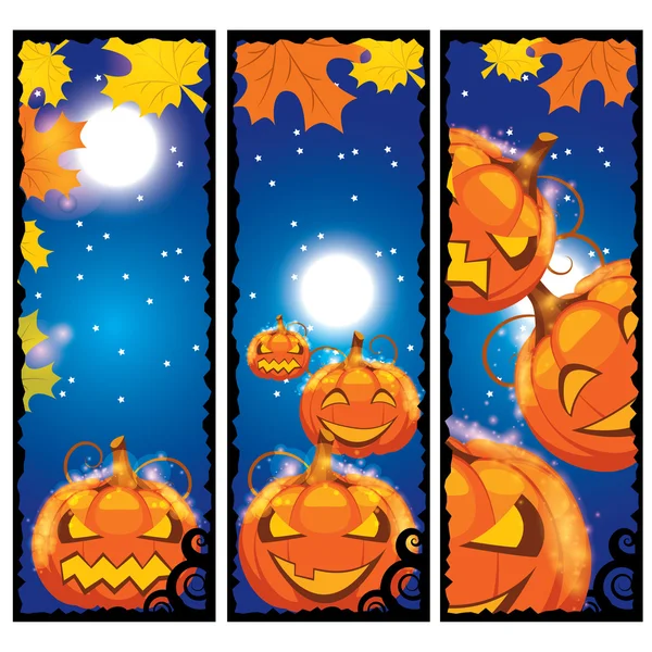Vektorové ilustrace halloween bannerů — Stockový vektor
