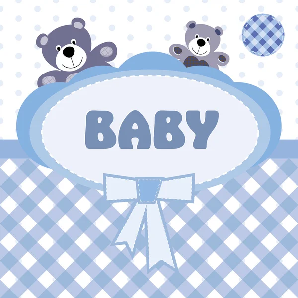 Baby boy announcement card — Stock Vector