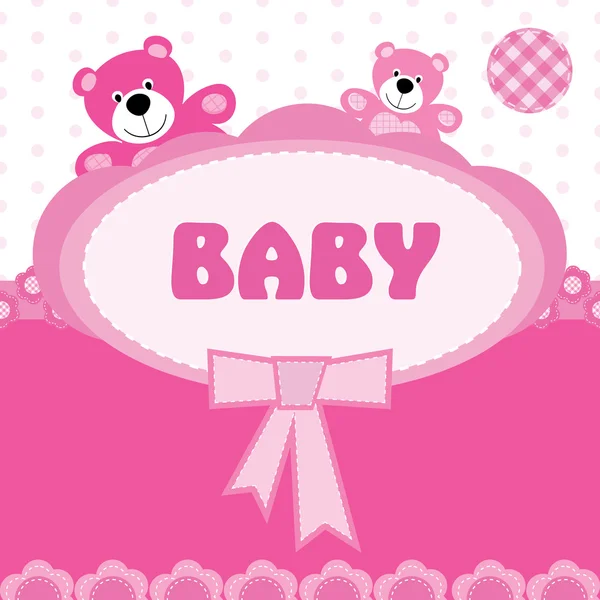 Kartkę z życzeniami z urodzenia baby girl — Wektor stockowy