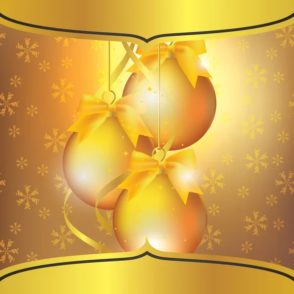 Cartão de saudação de Ano Novo com bolas de árvore de Natal —  Vetores de Stock