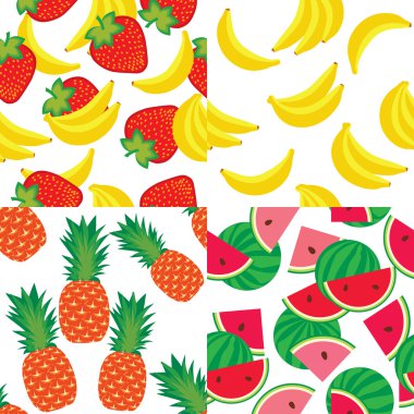 Vector seamless pattern of fruit clipart