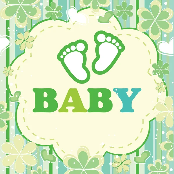 Baby tillkännagivande kort — Stock vektor