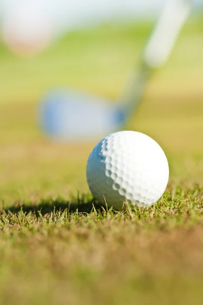 高尔夫球场球和驱动程序 — 图库照片