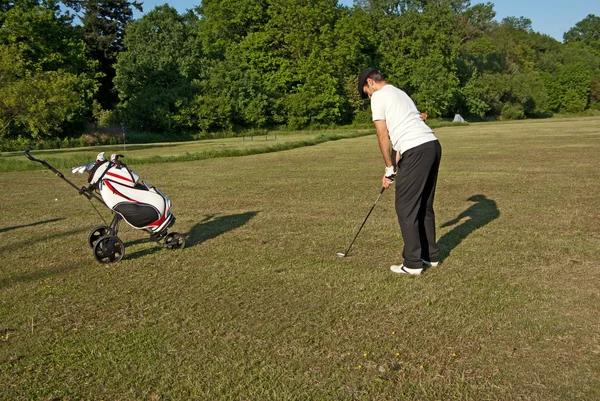 Golfer op de drivingrange — Stockfoto