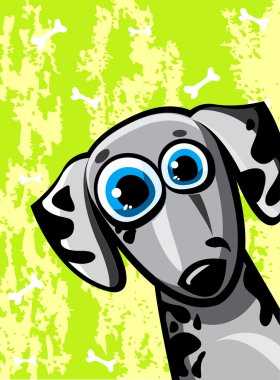 Cartoon funny dog dalmatin clipart