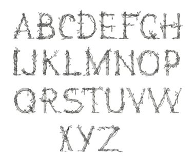 Alphabet, hand-painted clipart