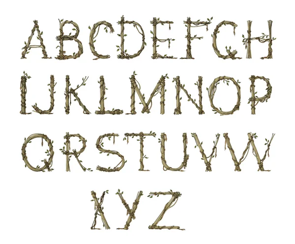 Twig alphabet, elegant — Stock Photo, Image