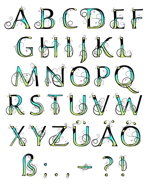 Цветочный алфавит — стоковый вектор