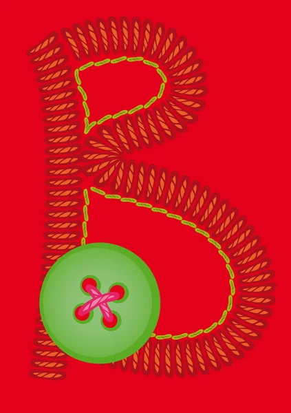 绣花的字母、 b — 图库照片
