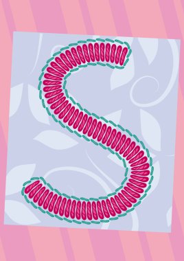 Embroidered letters, S clipart