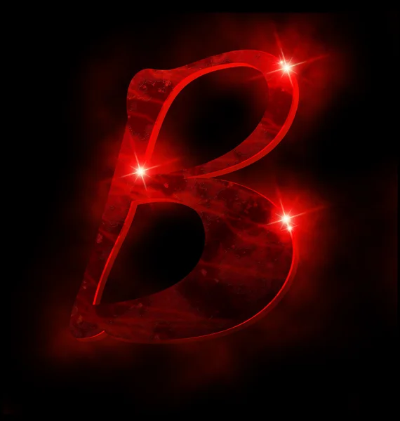 Rode alfabet, b — Stockfoto