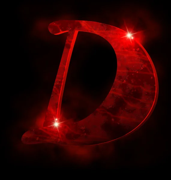 Stock image Red alphabet, D