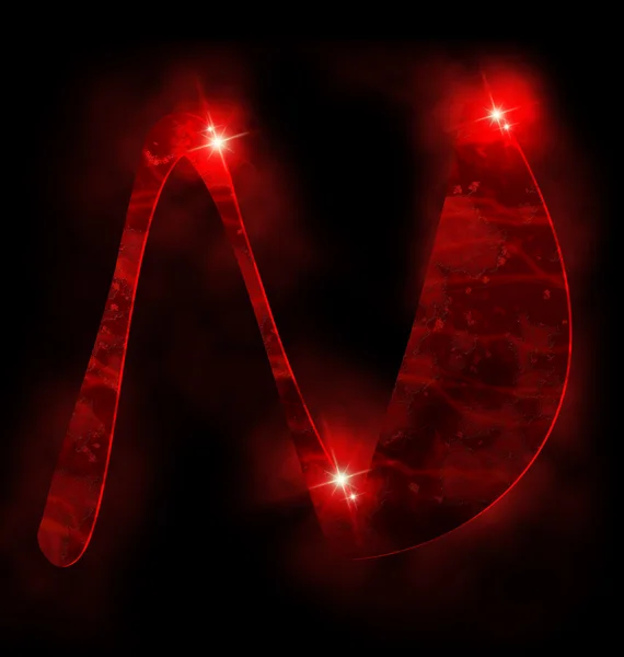 Kırmızı alfabesi, n — Stok fotoğraf