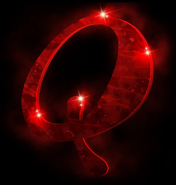 赤のアルファベット、q — ストック写真