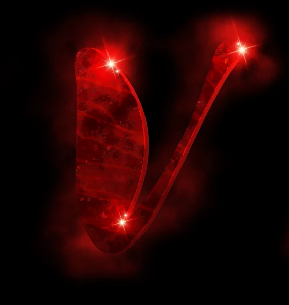 Red alphabet, V — Stock Photo, Image