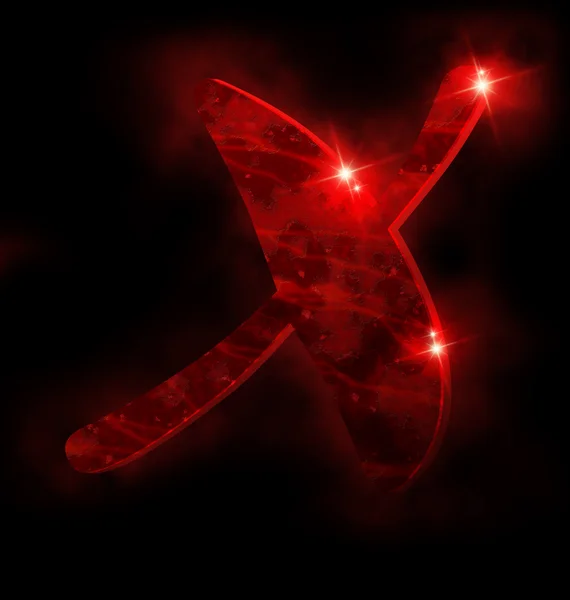Rode alfabet, x — Stockfoto