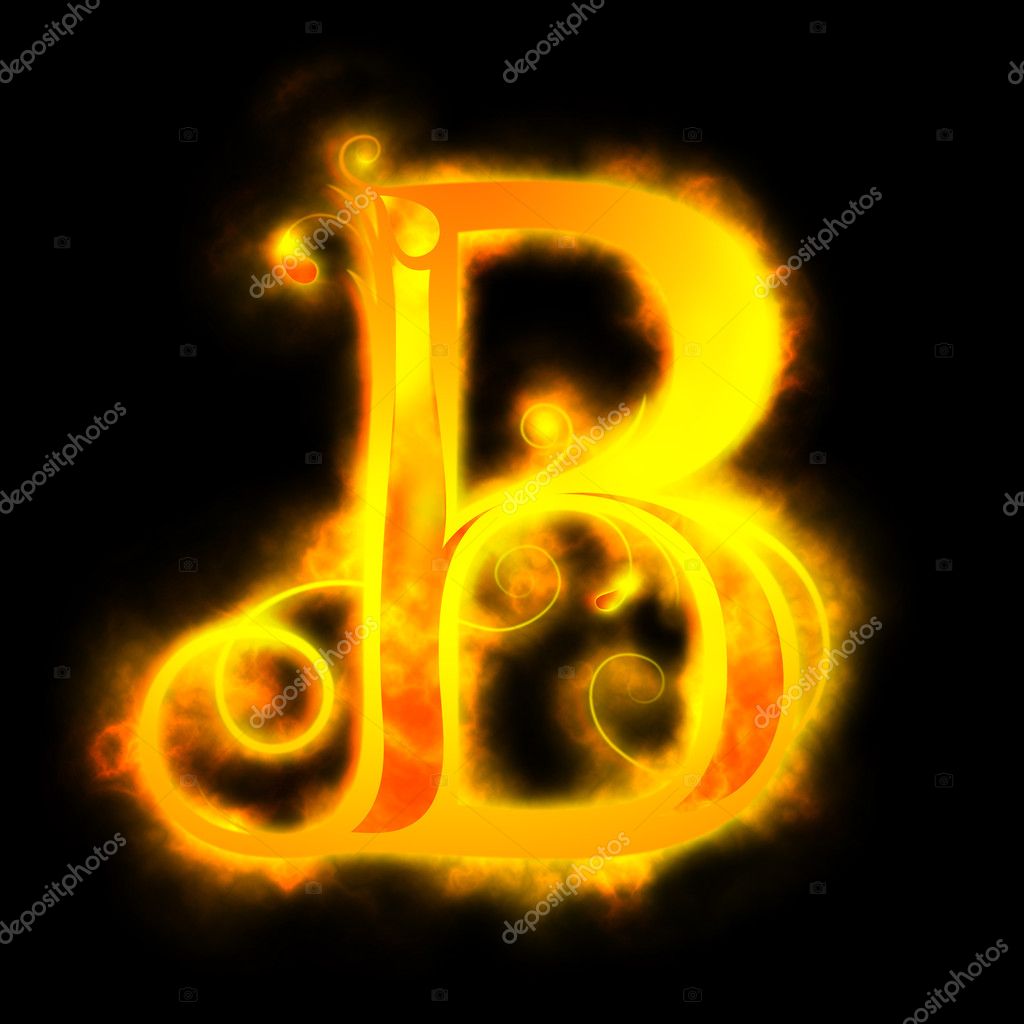 Fiery letters of the alphabet