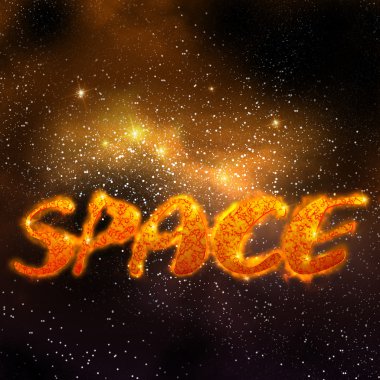 Magical space, orange clipart