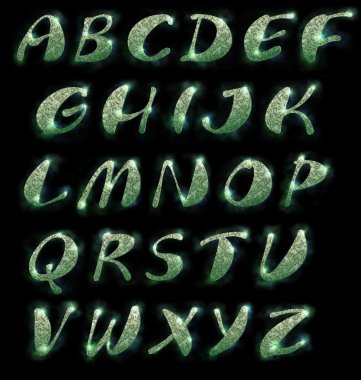 Marble alphabet, set clipart