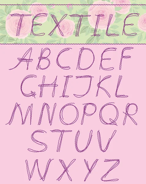Заглавные буквы, текстиль — стоковый вектор