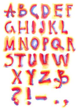 Rainbow alphabet clipart