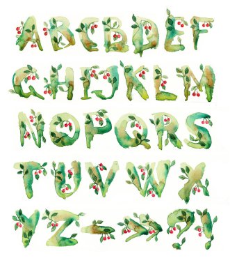 Cherry, a set of letters clipart