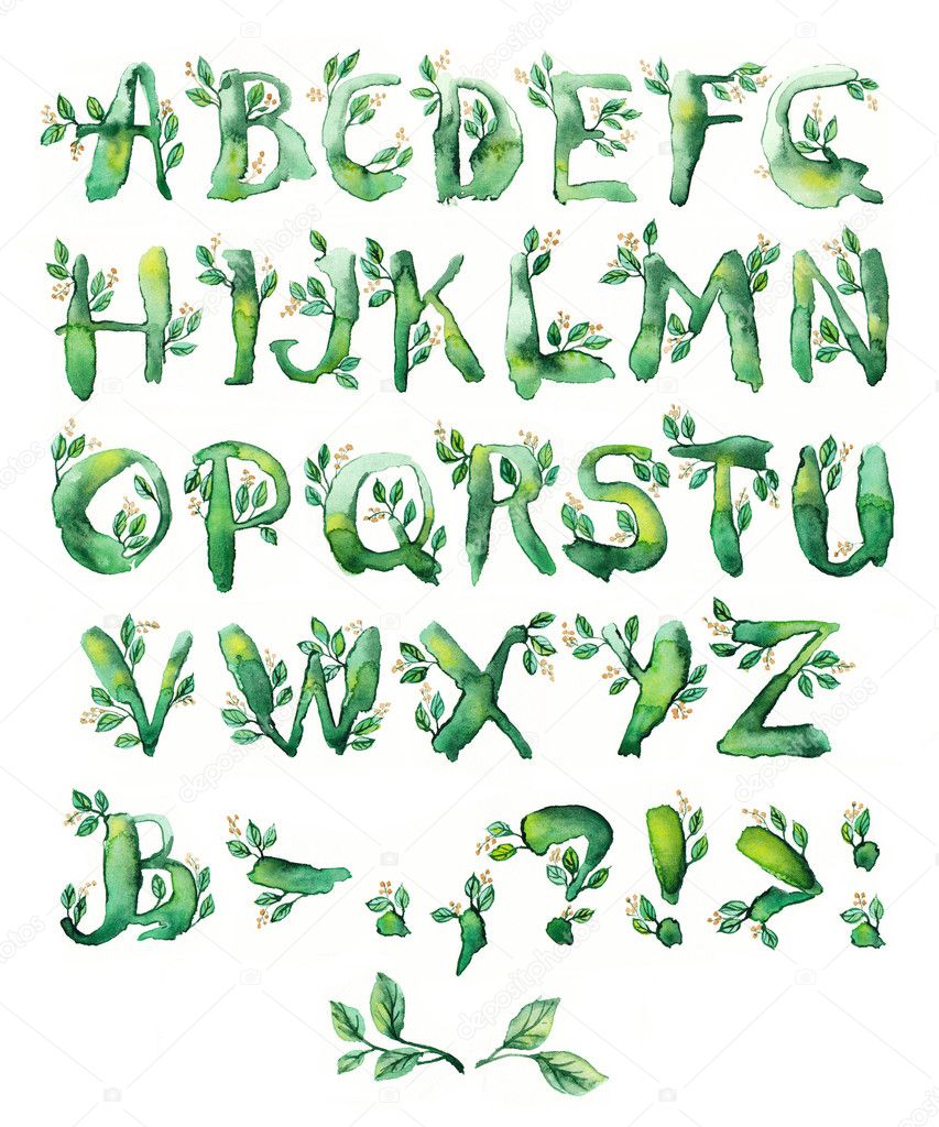 Bay leaf, set of letters