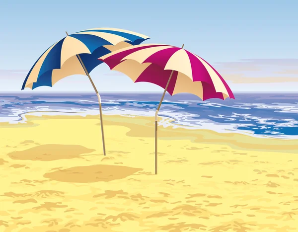Zwei Regenschirme — Stockvektor