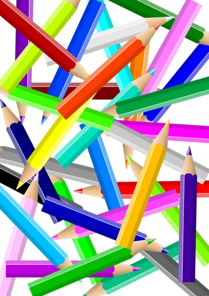 Colorful pencils chaos backgound — Stock Photo, Image