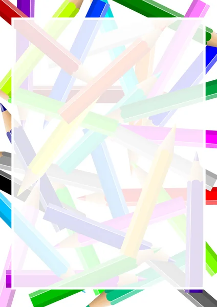Colorful pencils chaos frame — Stock Photo, Image