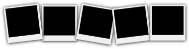 Empty picture frame Polaroid style set clipart