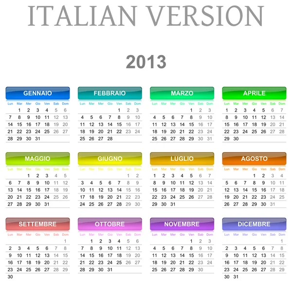 2013 kalender Italiaanse versie — Stockfoto