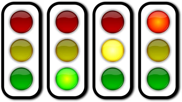 Web security traffic ligths buttons — Stock Photo, Image