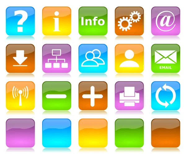 Colorful internet icons series — Stock Photo, Image
