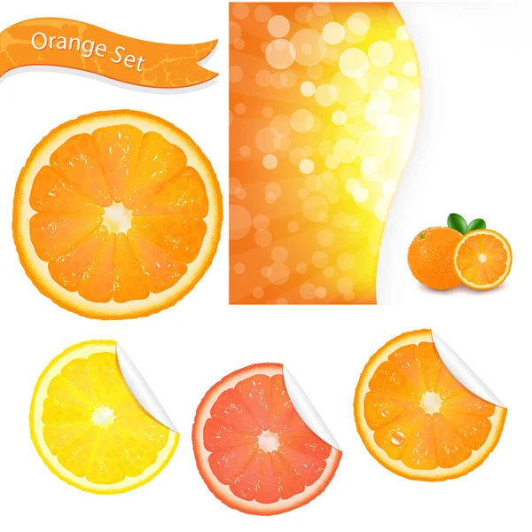 大きなオレンジ色のセット — ストックベクタ