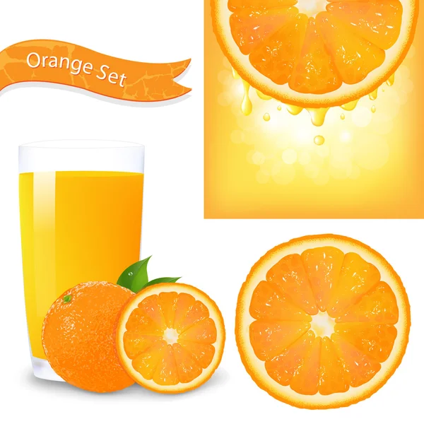 Conjunto de laranja — Vetor de Stock