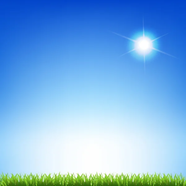 太阳和草 — 图库矢量图片