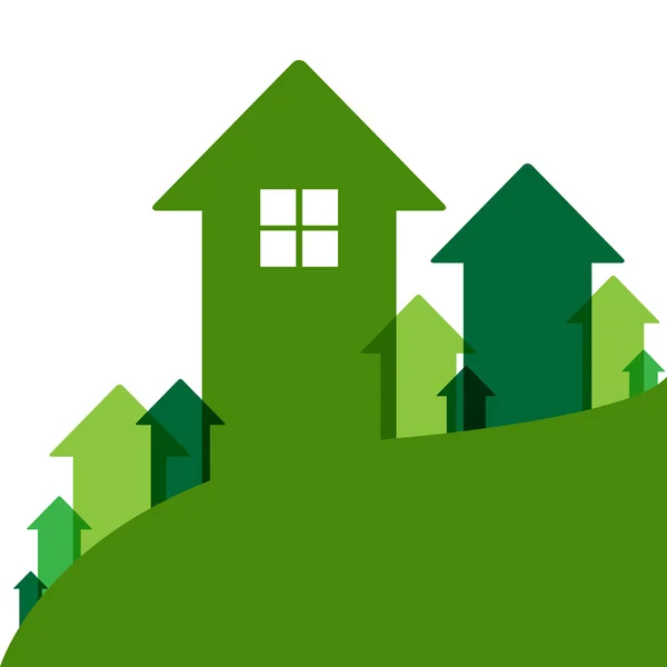 Зеленая стоимость дома — стоковый вектор